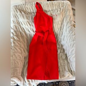 C/MEO COLLECTIVE red midi dress size small (S)